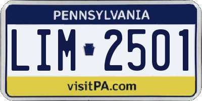 PA license plate LIM2501