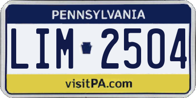 PA license plate LIM2504
