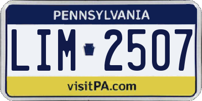 PA license plate LIM2507
