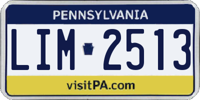 PA license plate LIM2513