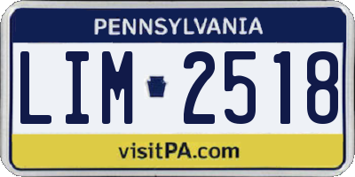 PA license plate LIM2518