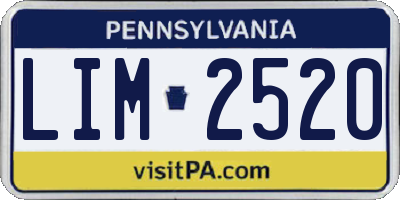 PA license plate LIM2520