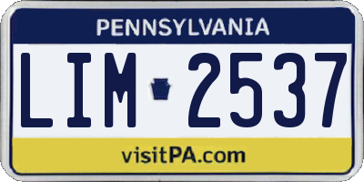 PA license plate LIM2537