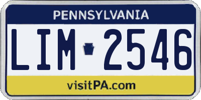 PA license plate LIM2546