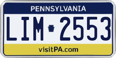 PA license plate LIM2553