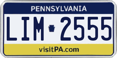 PA license plate LIM2555