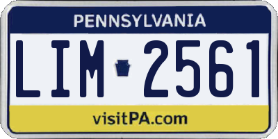 PA license plate LIM2561