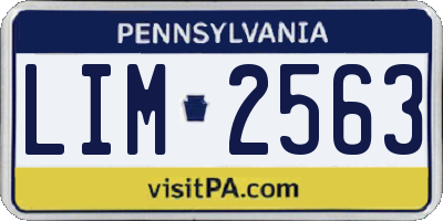 PA license plate LIM2563