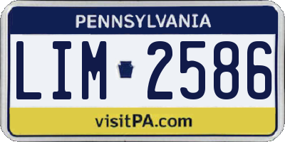 PA license plate LIM2586