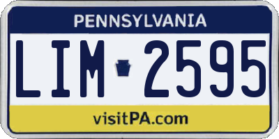 PA license plate LIM2595