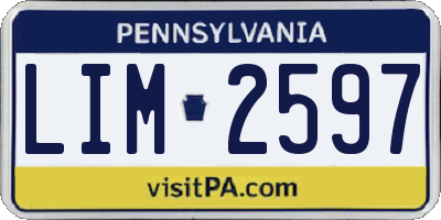 PA license plate LIM2597