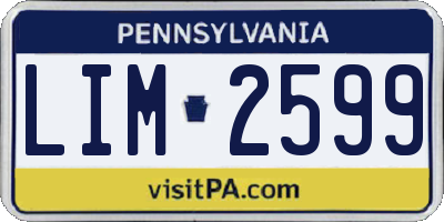 PA license plate LIM2599