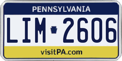 PA license plate LIM2606