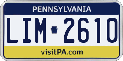 PA license plate LIM2610