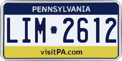 PA license plate LIM2612