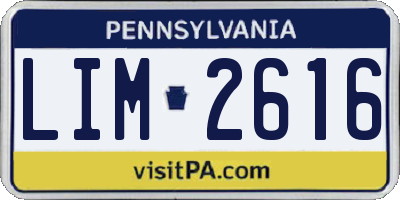 PA license plate LIM2616