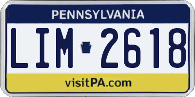 PA license plate LIM2618