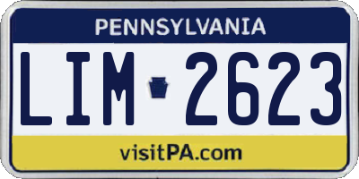 PA license plate LIM2623