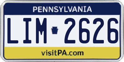 PA license plate LIM2626