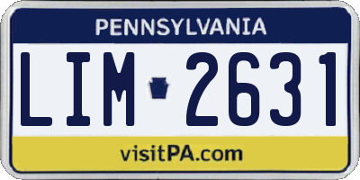 PA license plate LIM2631