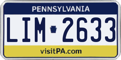 PA license plate LIM2633