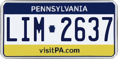PA license plate LIM2637