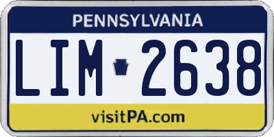 PA license plate LIM2638
