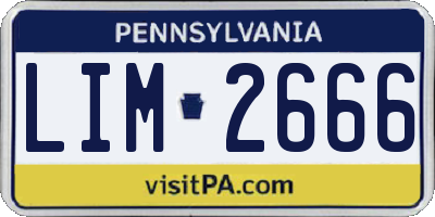 PA license plate LIM2666