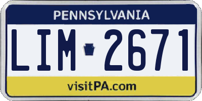 PA license plate LIM2671