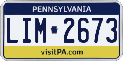PA license plate LIM2673