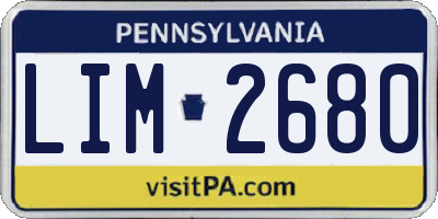PA license plate LIM2680