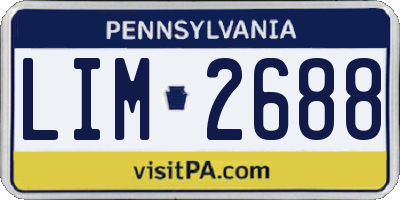 PA license plate LIM2688