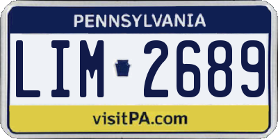 PA license plate LIM2689