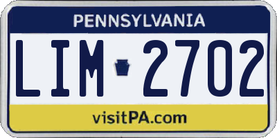 PA license plate LIM2702