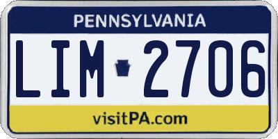 PA license plate LIM2706
