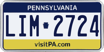 PA license plate LIM2724