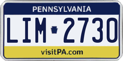 PA license plate LIM2730