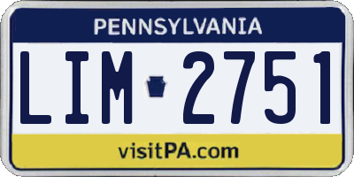 PA license plate LIM2751