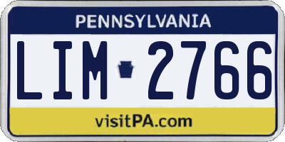 PA license plate LIM2766
