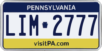PA license plate LIM2777
