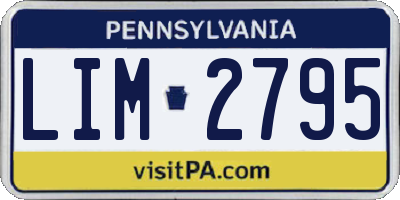 PA license plate LIM2795