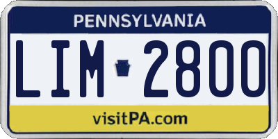 PA license plate LIM2800