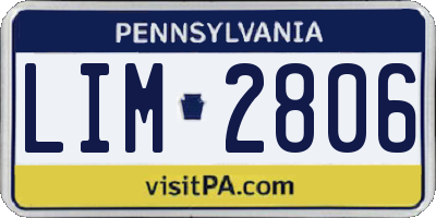 PA license plate LIM2806
