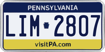 PA license plate LIM2807