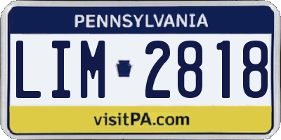 PA license plate LIM2818
