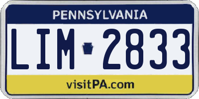 PA license plate LIM2833