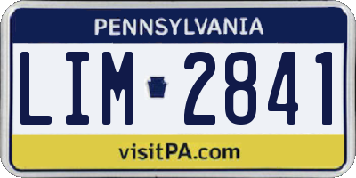 PA license plate LIM2841