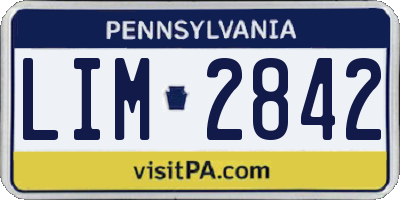 PA license plate LIM2842
