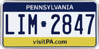 PA license plate LIM2847