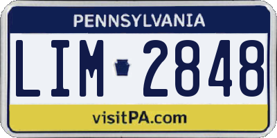 PA license plate LIM2848